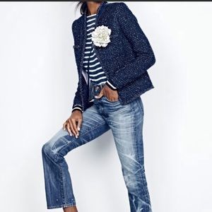 J. Crew Navy Tinsel Jacket